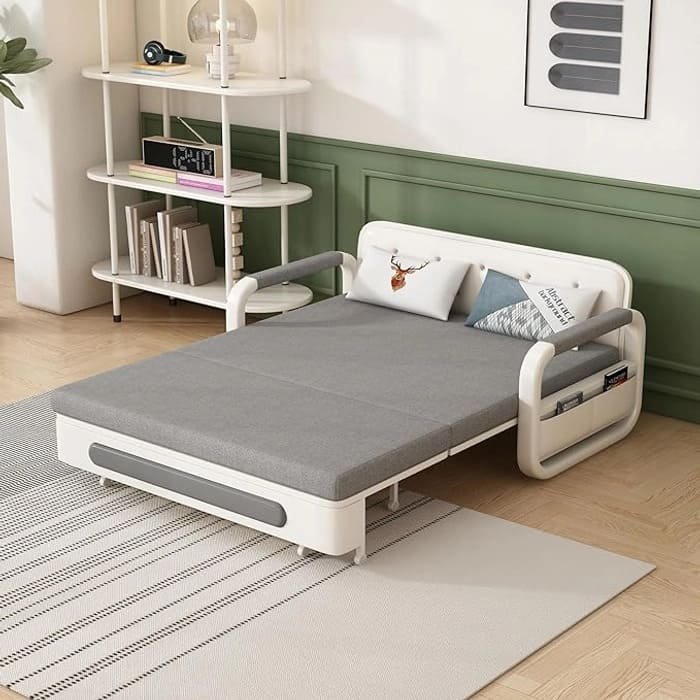 Foldable Sofa Bed with 2 Pillows, Couches and Sofas for Living Room Bedroom, Sleeper Sofa Chair Recliner Lounge (62.2")